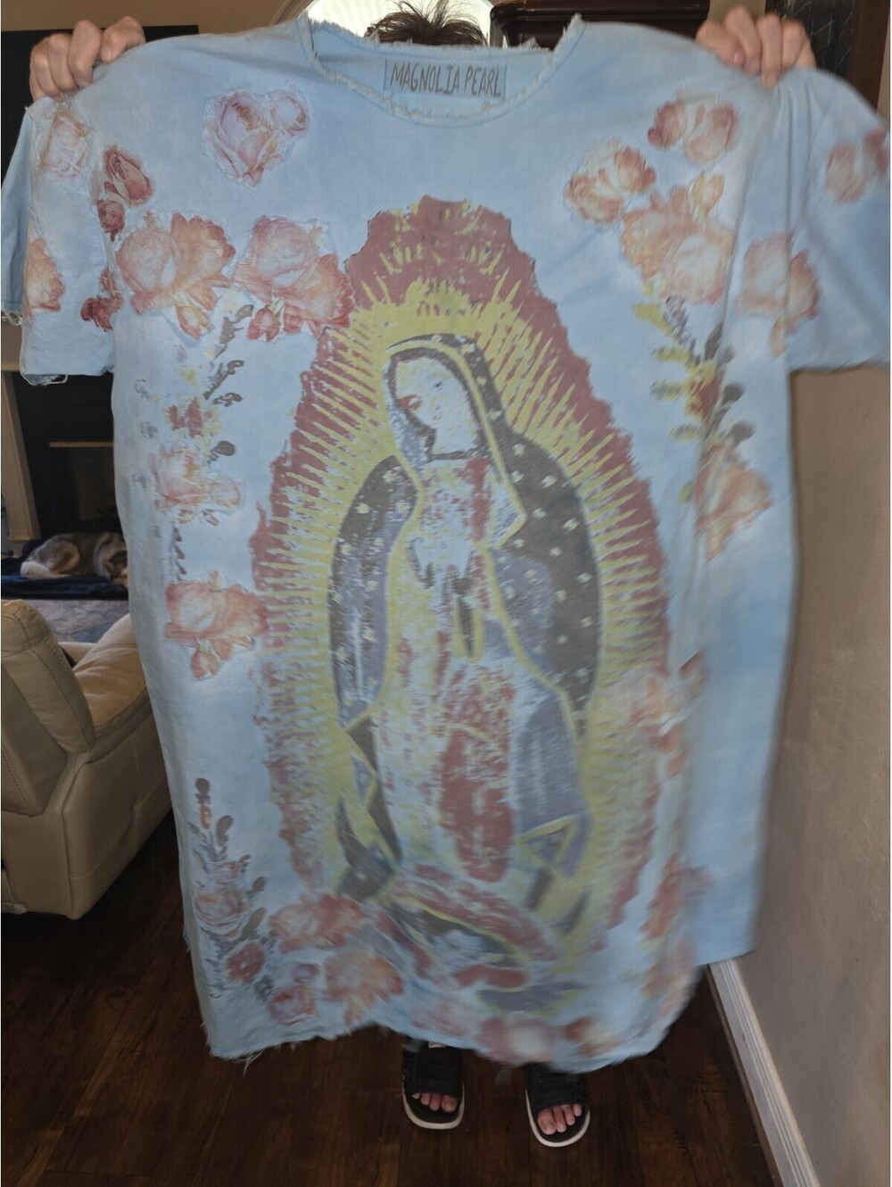 Magnolia Pearl European Cotton Armor Artist Smock Dress Blue O/S Wear Art *READ*